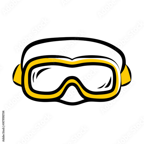 Swimming goggles with yellow accents in a minimalist design  