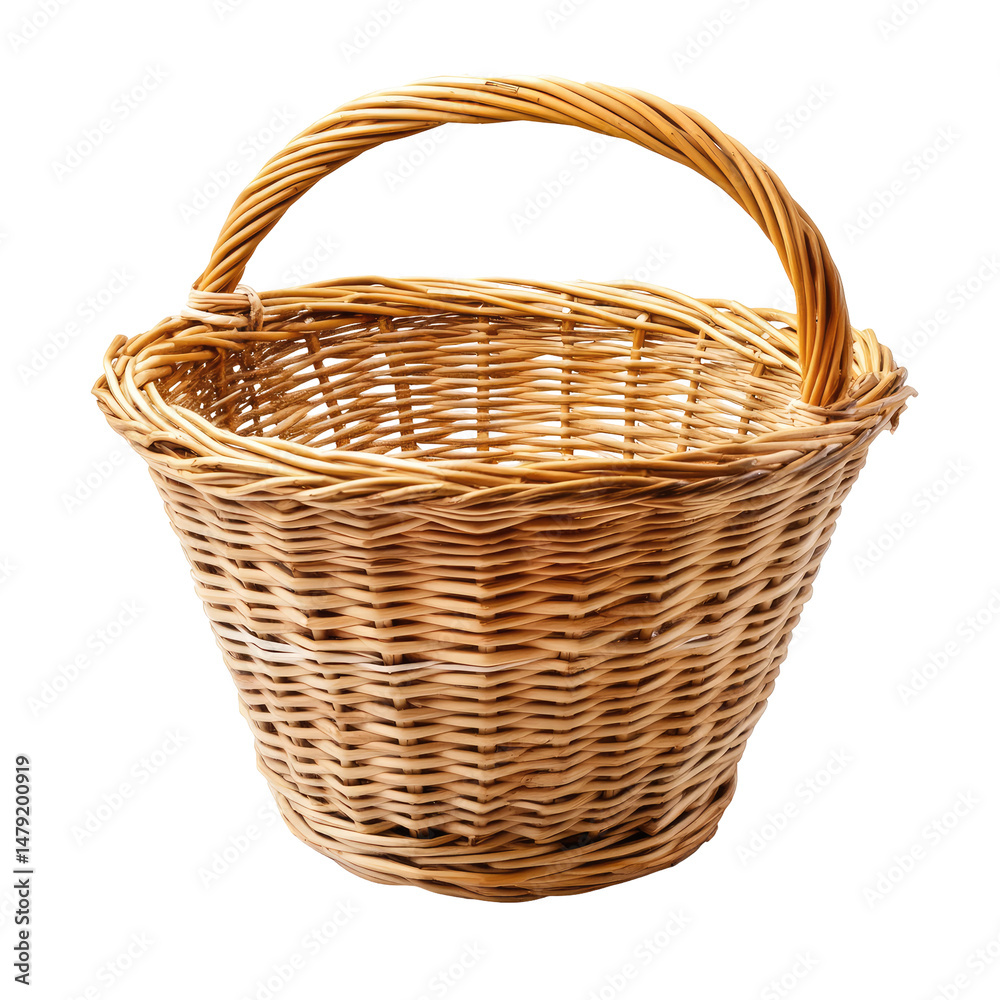 Obraz premium Empty woven basket with handle