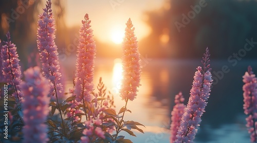sunset in the grass
