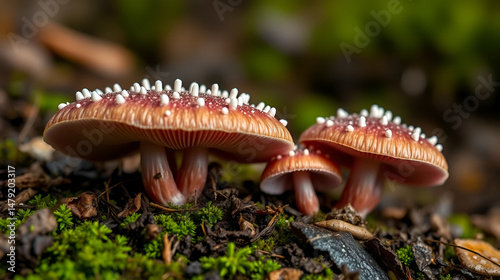 Deceiver Mushroom Laccaria amethystina in close view photo