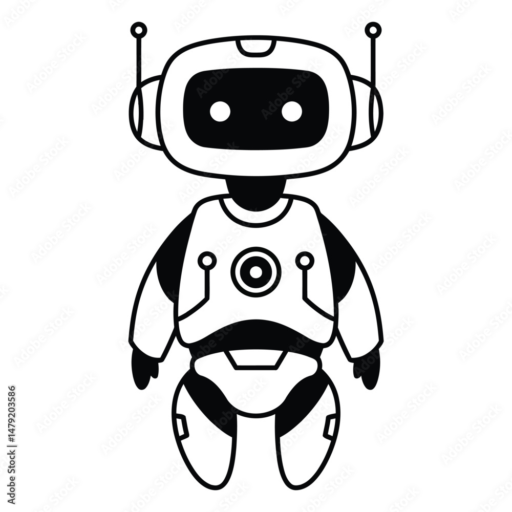 Fototapeta premium Digital Assistant Bot – Friendly AI Character Design