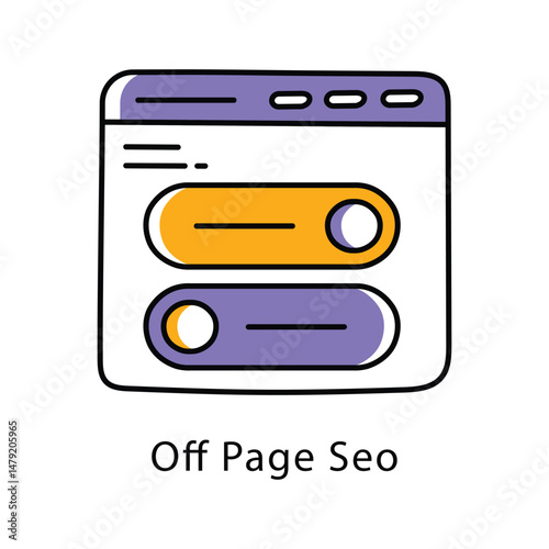 Off Page Seo Vector Filled Outline Style Icon. Eps 10 file