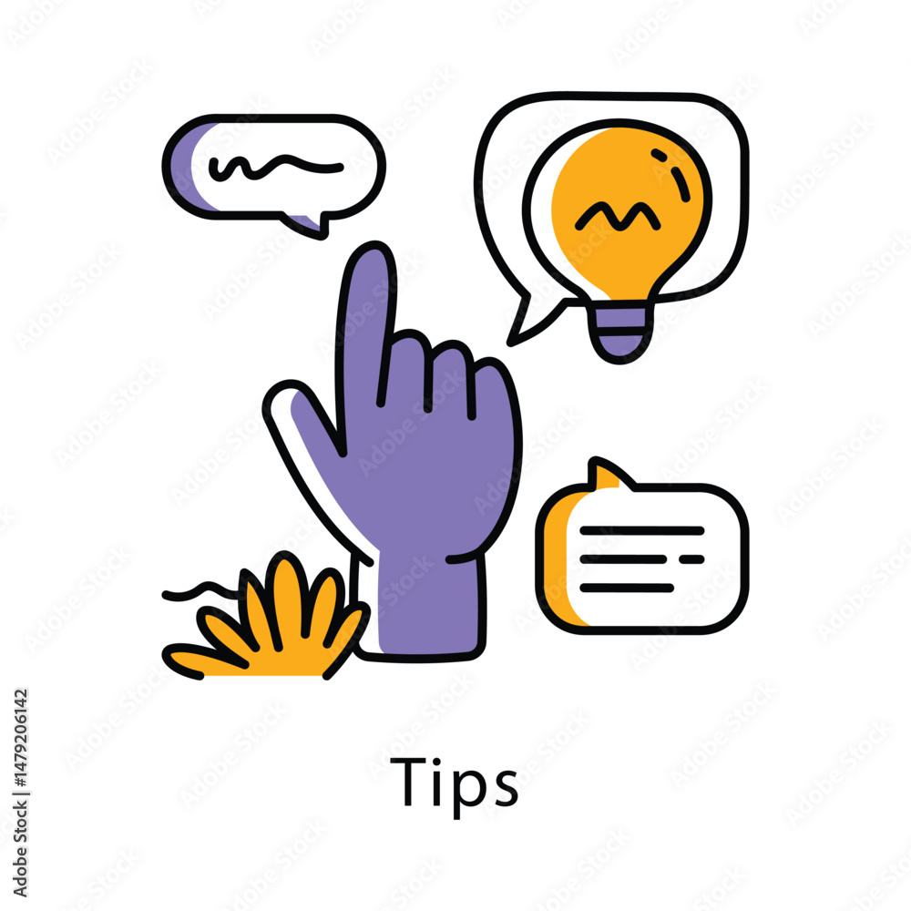 Fototapeta premium Tips Vector Filled Outline Style Icon. Eps 10 file