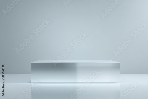 Wallpaper Mural minimalistic 3d illustration of empty podium with sleek mirror-like surface reflecting light surrounded by ample copy Torontodigital.ca