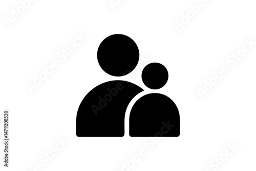 Person icon family parent child silhouette vector