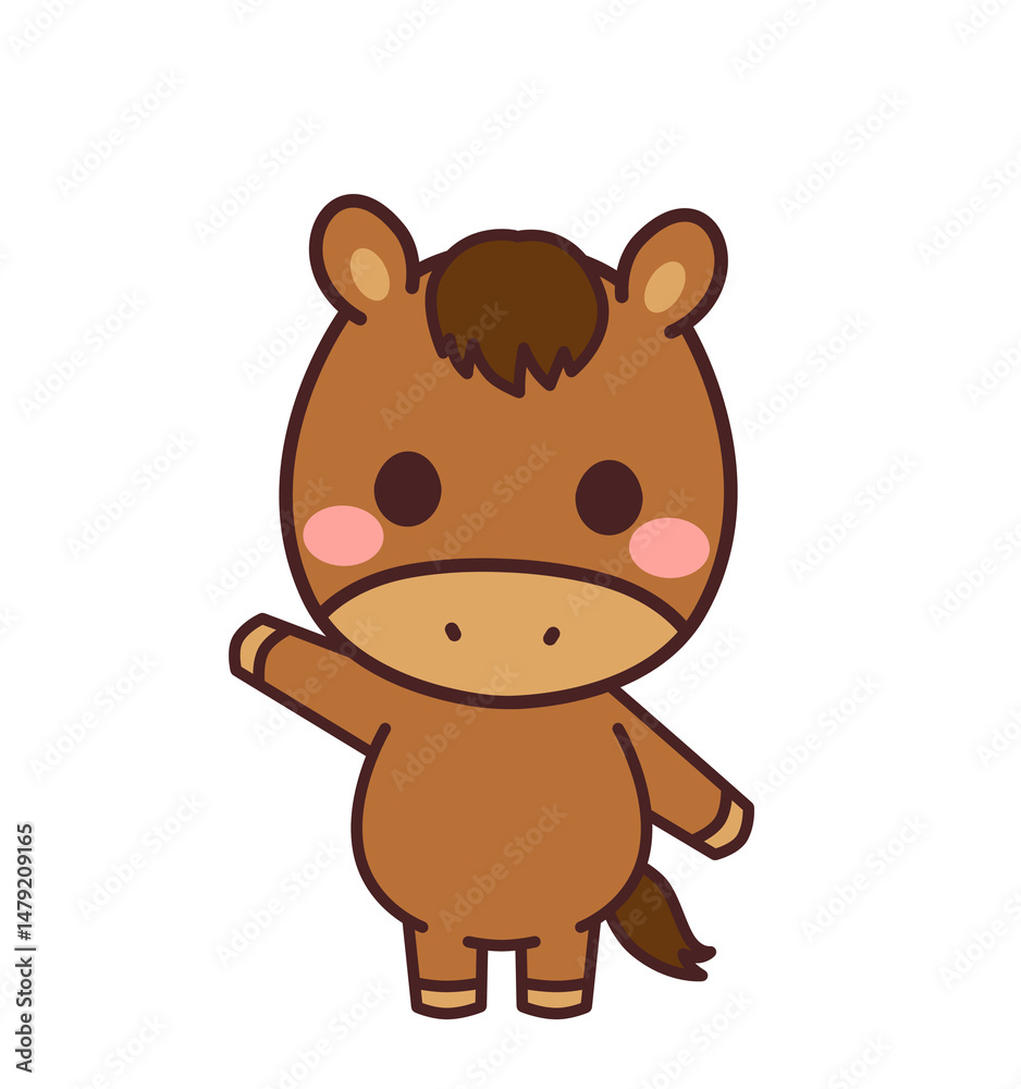 Obraz premium 馬のかわいいキャラクター イラスト素材