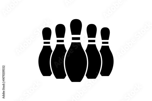 Bowling pins vector illustration sport game icon