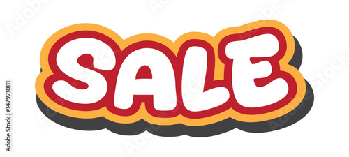 Bold comic style SALE sticker label for promotions and marketing