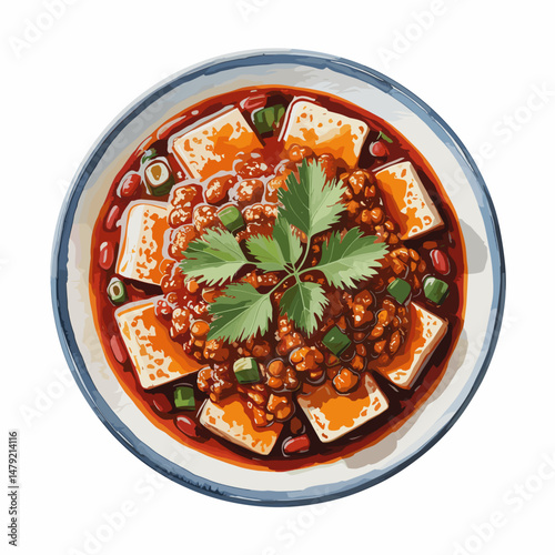 Mapo Tofu with Ground Pork and Red Chili Oil