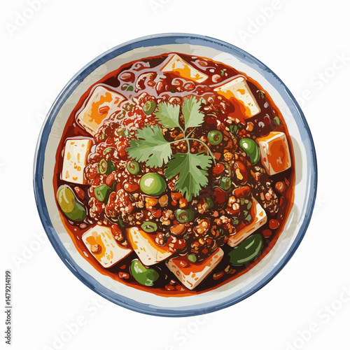 Mapo Tofu with Ground Pork and Red Chili Oil