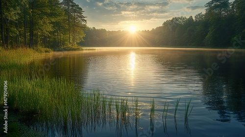 sunrise over the river