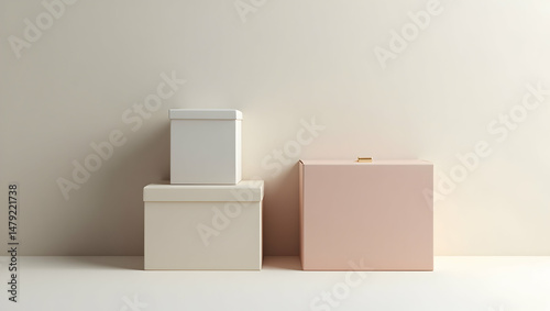 Wallpaper Mural Sophisticated Packaging Mockup Displays: Clean Design, Structural Detail & Premium Textures for Product Promotion in Photo Stock with Left-Side Empty Space Torontodigital.ca