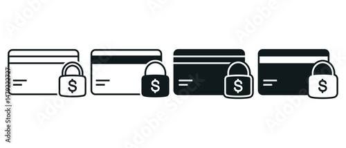 Credit card blocked icon. Illustration vector
