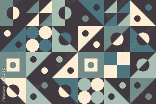 Modern geometric seamless pattern with simple triangles and colorful contours perfect for trendy textile and vintage paper design
