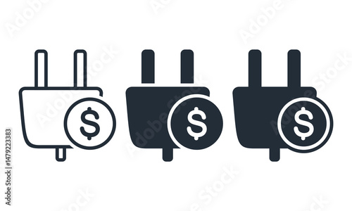 Electricity bill icon. Vector illustration