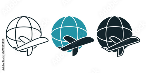World flight tracker icon. Illustration vector