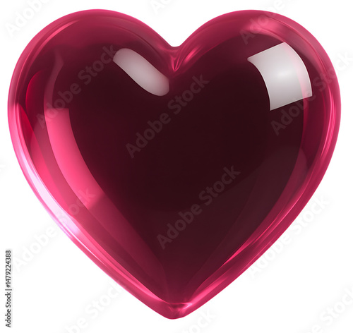 red heart in a glass