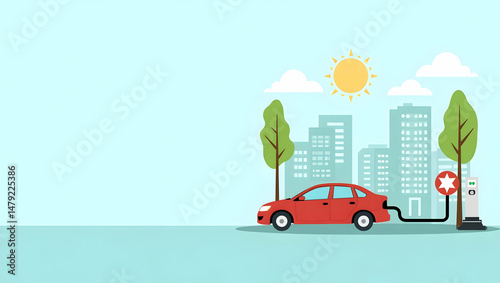 Illustrate formal imagery representing government incentives for EVs with structured settings official symbols and dynamic contexts reflecting policy support and economic benefits. in  Photo Stock  Co