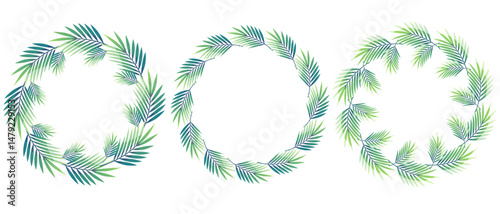 round frames made from simple palm branches