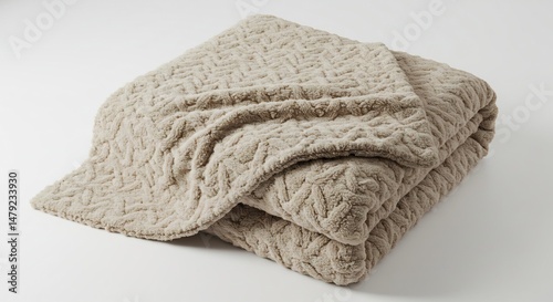 Wallpaper Mural 柔らかな肌触り 上品なベージュの模様編みブランケット 暖かく抱きしめる. AI Generated Torontodigital.ca
