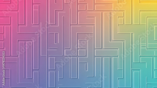 Abstract Maze: Lines & Colors Gradient