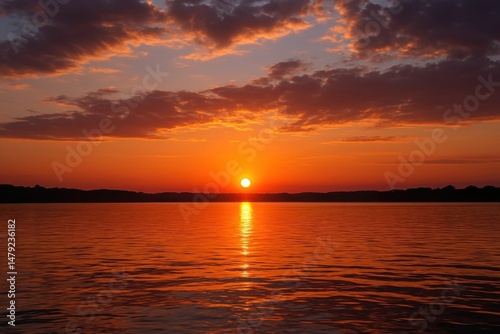 Stunning sunset over water