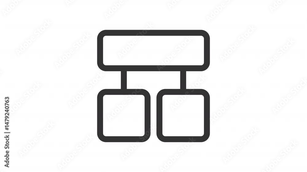 Map of site ui icon line animation. Structured file of webpages performance. Web design technology. Web site development animated user interface element isolated on white. HD video with alpha channel