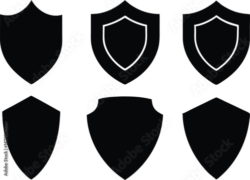 shield vector illustration set,  shield symbol, shield icon