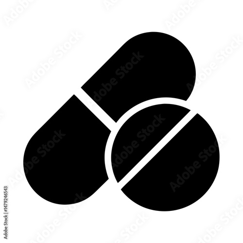 capsule pill icon silhouette
