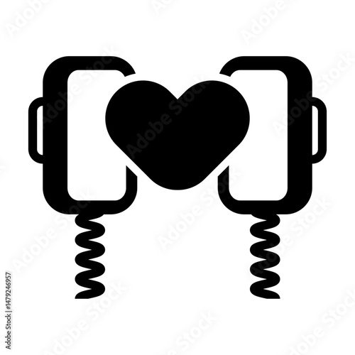 defibrillator paddles icon silhouette
