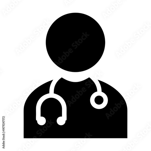 doctor icon stethoscope silhouette
