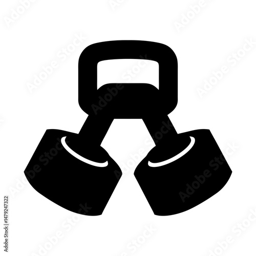 kettlebell dumbbell icon silhouette
