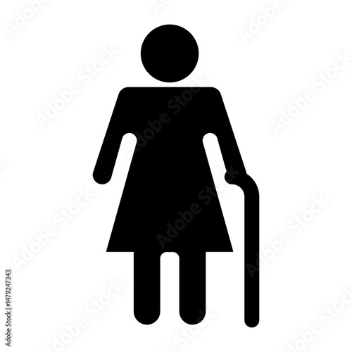 elderly person icon silhouette filled
