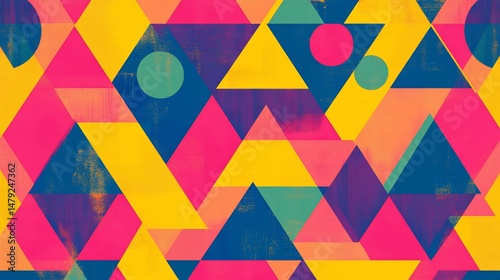 Vibrant geometric pattern with overlapping shapes