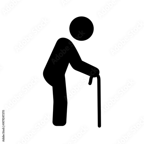 elderly person icon silhouette filled senior
