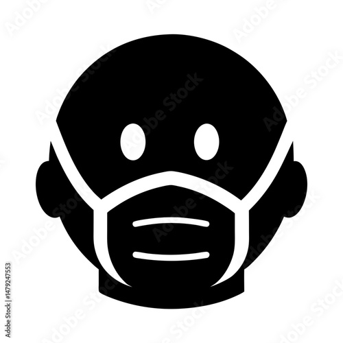 face mask icon silhouette filled
