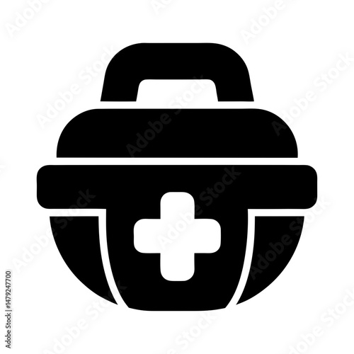 first aid kit icon silhouette filled
