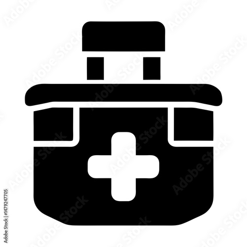 first aid kit icon silhouette
