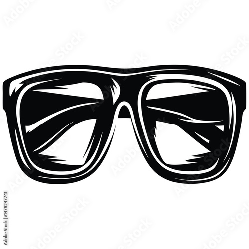 Stylish black and white vector illustration of modern fashion sunglasses design