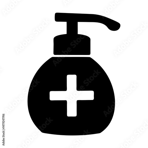 hand sanitizer icon silhouette hygiene
