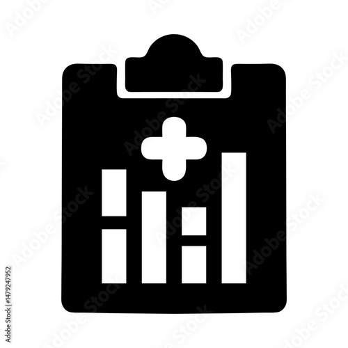 health chart silhouette vector icon
