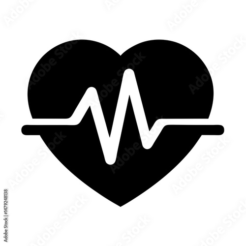 heart rate icon silhouette pulse

