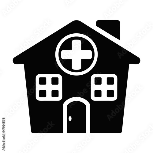 home healthcare house icon silhouette
