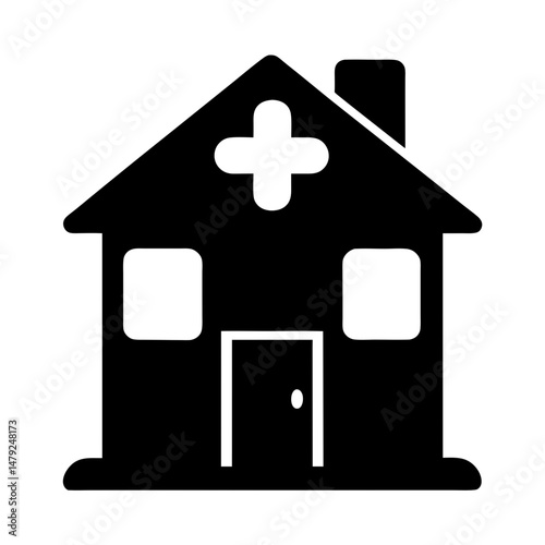 home healthcare icon silhouette house
