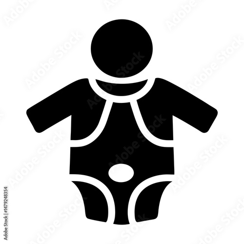 infant silhouette vector icon
