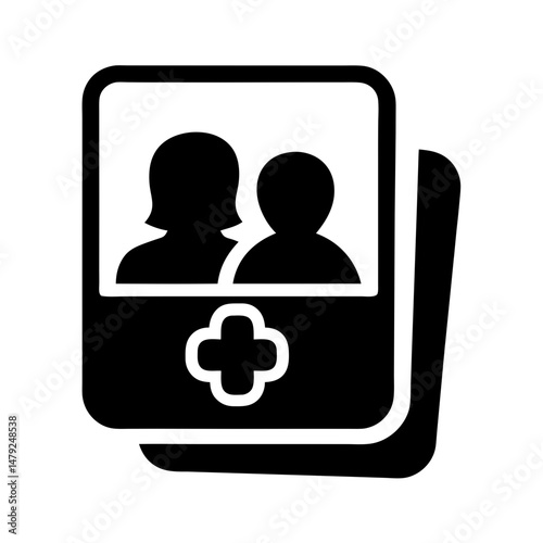 insurance card icon silhouette healthcare
