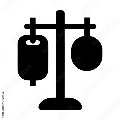 iv drip stand icon silhouette medical
