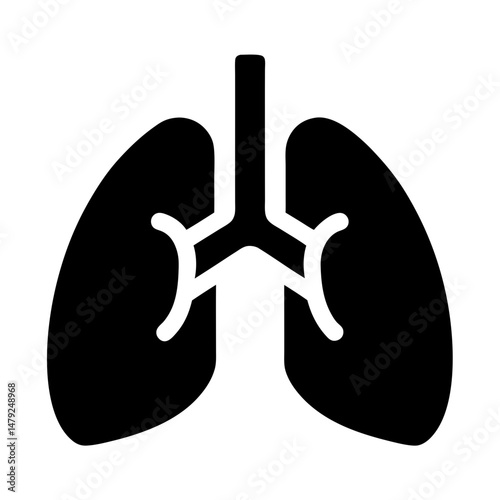 lungs icon silhouette vector
