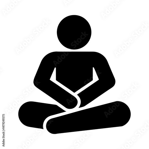 meditation pose glyph icon
