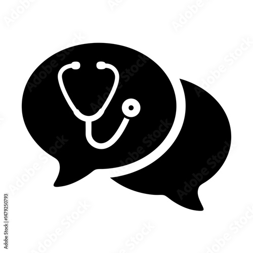 telehealth chat icon silhouette
